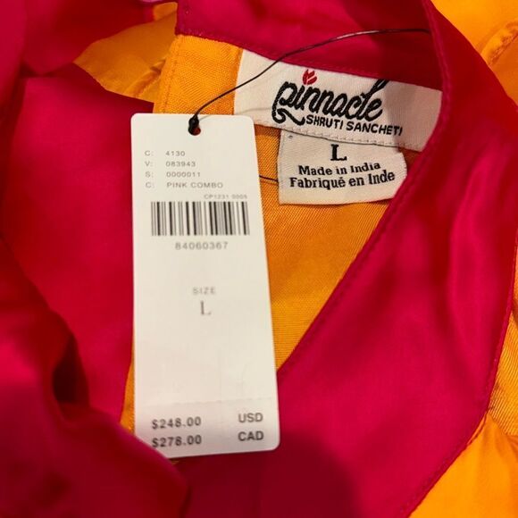 NWT Anthropologie Pinnacle by Shruti Sancheti Colorblock Ruffle Dress Large - Picture 11 of 16